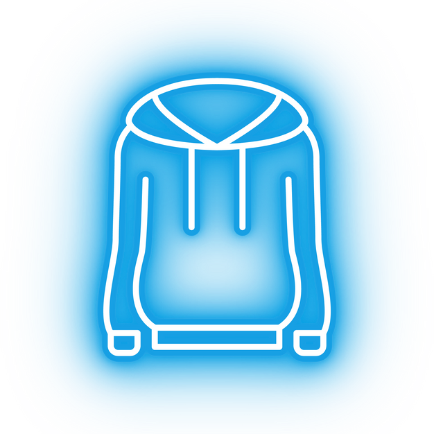 Neon blue hoodie icon